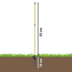 Sklolaminátová oválná tyčka pro elektrický ohradník 160 cm, nášlap a hrot, 3 izolátory - kopie - kopie - kopie - kopie - kopie