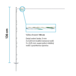 Sada pachový + elektrický ohradník ochrana úrody před divočáky, daňky - DUO zdroj - lanko 400 m